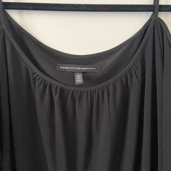 White House Black Market Cold Shoulder Black Dress Size Large - Picture 2 of 3